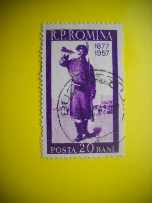 HOPCT LOT NR 295 RAZBOIUL DE INDEPENDENTA 1957-1 TIMBRE VECHI-STAMPILAT ROMANIA foto