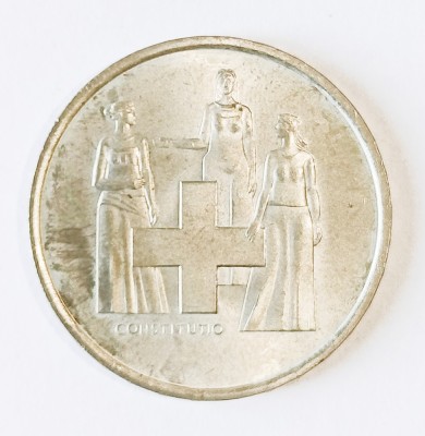 ELVETIA 5 FRANCI 1974 CONSTITUTIA AUNC CU LUCIU ( CITITI DESCRIEREA ) foto