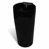 Chiuveta baie suport, orificiu robinet/preaplin,rotund,ceramica,negru