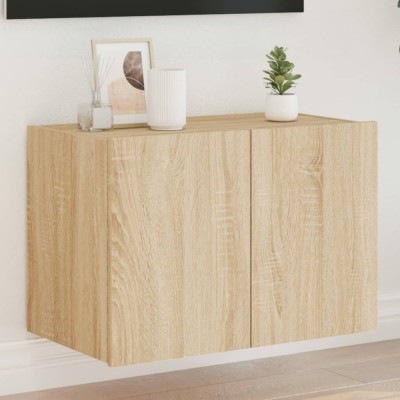 Gossi comoda tv de perete cu lumini led, stejar sonoma, 60x35x41 cm foto
