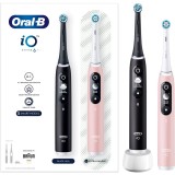 Set periute de dinti electrice Braun Oral-B iO 3, 3 moduri, Negru/Roz