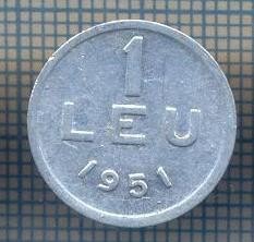 AX 795 MONEDA- ROMANIA - 1 LEU -ANUL 1951 -STAREA CARE SE VEDE