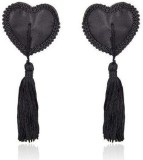 Ornamente Sfarcuri Red Heart Nipple Pasties cu Ciucuri - Negre