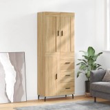 VidaXL Dulap &icirc;nalt, stejar sonoma, 69,5x34x180 cm, lemn compozit