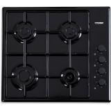 Plita incorporabila Vision Chef V-BI-PI604EN, Gaz, 4 arzatoare, Negru