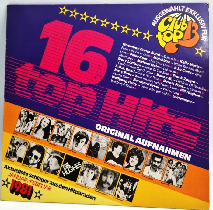 various - 16 Top Hits jan / feb 1981 NM / VG+ vinil LP muzica pop rock Club Top 13 Germania