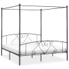 VidaXL Cadru de pat cu baldachin, gri, 180 x 200 cm, metal
