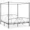vidaXL Cadru de pat cu baldachin, gri, 180 x 200 cm, metal