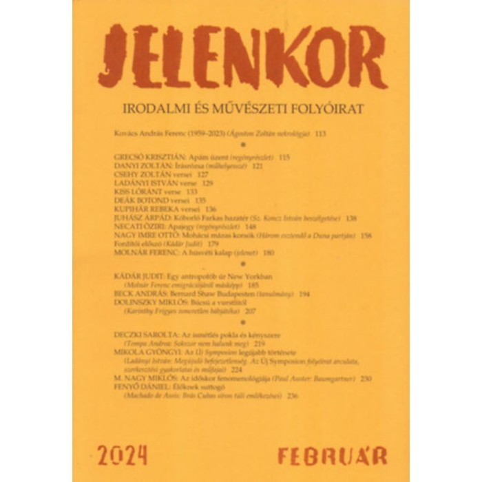 Jelenkor - Irodalmi &eacute;s műv&eacute;szeti foly&oacute;irat - 2024. febru&aacute;r