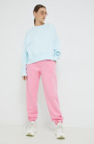 Adidas Originals pantaloni de trening femei, culoarea roz, neted HJ7864-BLIPNK
