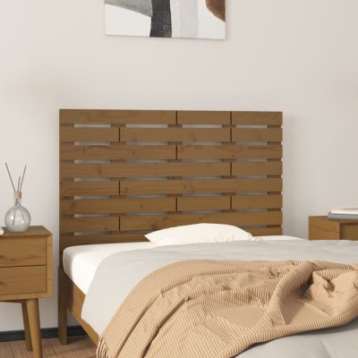 Gossi tablie de pat pentru perete, maro miere, 81x3x63 cm, lemn pin foto