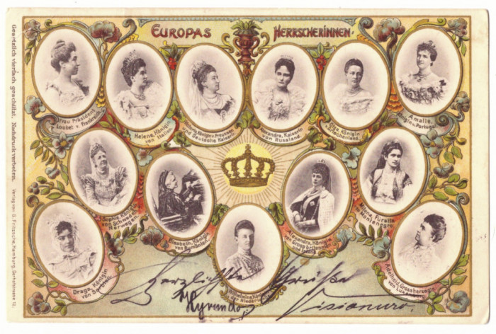 3207 - Queens of Europe, ELISABETH of Romania - old postcard - used - 1903