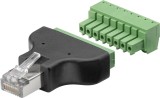 Adaptor bloc terminal cu 8 pini tip regleta surub la RJ45 tata 8P8C Goobay 76736
