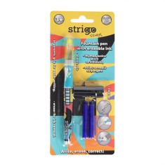 Stilou Strigo cu Cerneala care se sterge + 2 Rezerve + Dispozitiv Curatare Penita , Design Pop Art