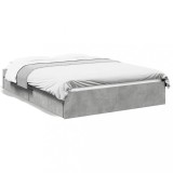 VidaXL Cadru de pat cu sertare, gri beton, 135x190 cm, lemn prelucrat