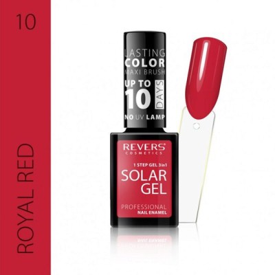 Lac de unghii Solar Gel, Revers, 12 ml, rosu, nr 10, royal red foto