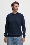 Barbour pulover de lana barbati, culoarea albastru marin, călduros