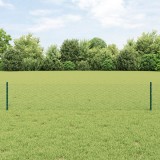St&acirc;lpi de Gard vidaXL 5 buc U-Channel Verde 40 cm Oțel, Gard Hexagonal vidaXL Verde 0,4x10 m Oțel