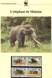 Cambodgia 1997 - Elefantul Malaezian, Set WWF, 6 poze, MNH, (vezi descrierea)