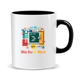 Cana personalizata cu mesaje pentru programatori, WebDev at work