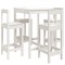 Set mobilier de bar pentru gradina, 5 piese,alb, lemn masiv pin