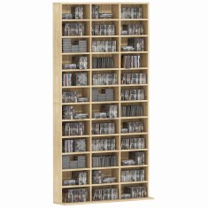 HOMCOM Depozite pentru CD-uri și DVD-uri, bibliotecă de depozitare 1116 CD-uri/528 DVD-uri, 36 compartimente și rafturi reglabile, chenar | Aosom Roma