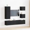 VidaXL Set Cabinet TV Pe perete 6 pcs Stejar negru 160 x 30 x 30.5 cm 3393430