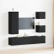 vidaXL Set Cabinet TV Pe perete 6 pcs Stejar negru 160 x 30 x 30.5 cm 3393430