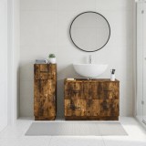 Cumpara ieftin Set de dulapuri pentru baie, 2 piese HOORN Stejar fumuriu