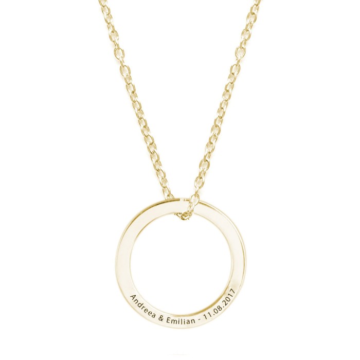 Methyn - Colier personalizat din argint placat cu aur galben 24K