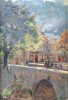 G&aacute;ll Ferencz (Fran&ccedil;ois Gall) (1912-1987)-Peisaj cu pod peste Sena, pictură pe p&acirc;nză, Peisaje, Ulei, Impresionism