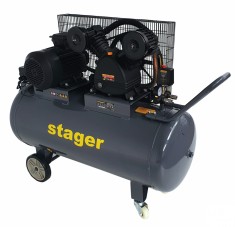 Stager HMV0.6 200 compresor aer, 200L, 8bar, 600L min, trifazat, angrenare curea foto