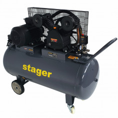 Stager HMV0.6 200 compresor aer, 200L, 8bar, 600L min, trifazat, angrenare curea