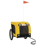 Cumpara ieftin Remorca bicicleta animale companie, galben/negru, oxford/fier