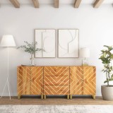 VidaXL Dulapuri lateral, 3 buc., maro/negru, 60x33,5x75 cm, lemn mango