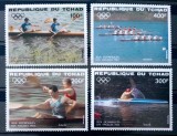Ciad 1984 sport Canoe , caiac canoe Jocurile Olimpice Los &Aacute;ngeles 84 serie 4v Neștampilata