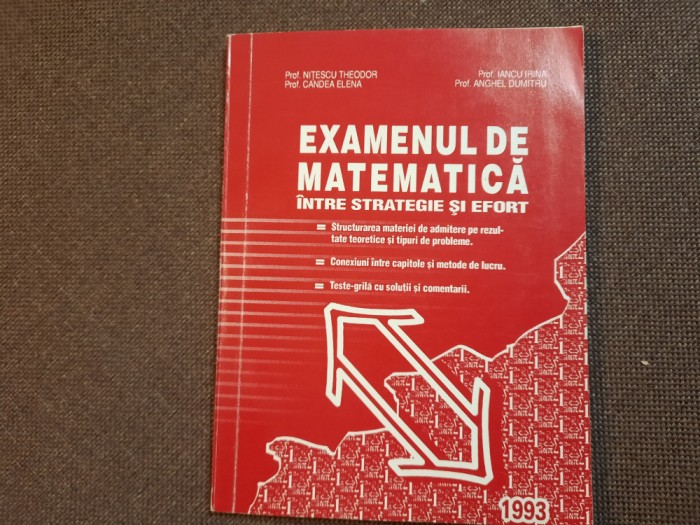 Examenul de matematica intre strategie si efort Nitescu Theodor, Iancu Irina