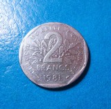 Moneda Franta - 2 Francs 1981, Europa