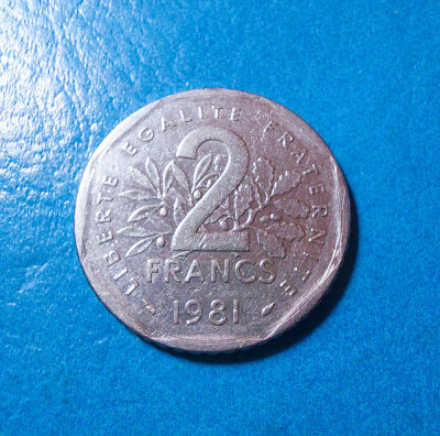 Moneda Franta - 2 Francs 1981 foto