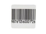 Etichete antifurt autoadezive RF, 30 x 30 mm, cu cod de bare fals, rola 1000 buc