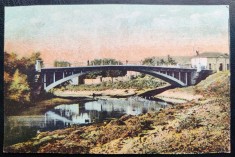 Tecuci 1940 - Podul peste raul Barlad - printata, color, circulata la Galati, 1 timbru intact, Editura D.G.Patron