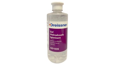 Gel dezinfectant hidroalcoolic igienizant pentru maini Dreissner 500ml , cu Aloe Vera si Vitamina E; alcool min. 70 % foto