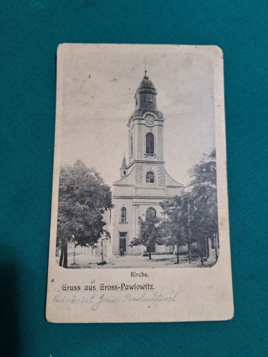 CARTE POȘTALĂ GROSS PAWLOWITZ, BISERICA /1918 *