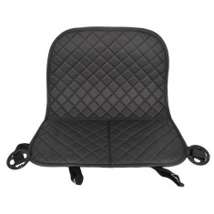 Protectie spatar scaun auto cu buzunare din piele ecologica neagra cusatura rosie