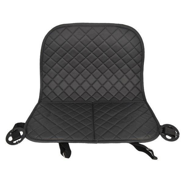 Protectie spatar scaun auto cu buzunare din piele ecologica neagra cusatura rosie