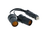 Priza Auto Dubla Carpoint 12V/8A, 2 Iesiri, Cablu 11cm, Fisa Bricheta, Siguranta 10A