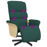 Cumpara ieftin Fotoliu masaj rabatabil cu suport picioare verde inchis textil