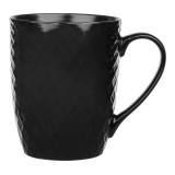 Cană New Bone, Model Romburi, Culoare Negru, Capacitate 340ml, Diametru 8cm, &Icirc;nălțime 10cm, Oem