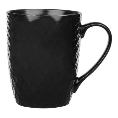 Cană New Bone, Model Romburi, Culoare Negru, Capacitate 340ml, Diametru 8cm, &amp;Icirc;nălțime 10cm foto