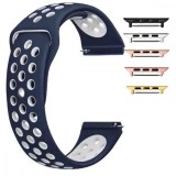 Cumpara ieftin Curea silicon compatibila Apple Watch 9|8|7|6|5|4|3|2|1 Series, 49mm|45mm|44mm|42mm, Albastru-Alb